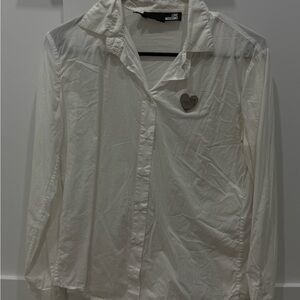 white moschino button down shirt